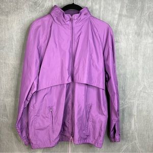 Vintage Woolrich Women's Jacket Windbreaker Purple Hooded Retro 80s Teton Medium